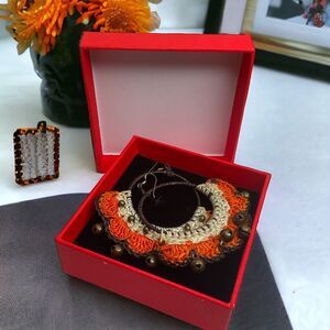 NWT Pannee Womens Macrame Crochet Hoop Earrings Boho With Bells Any Reason Gift